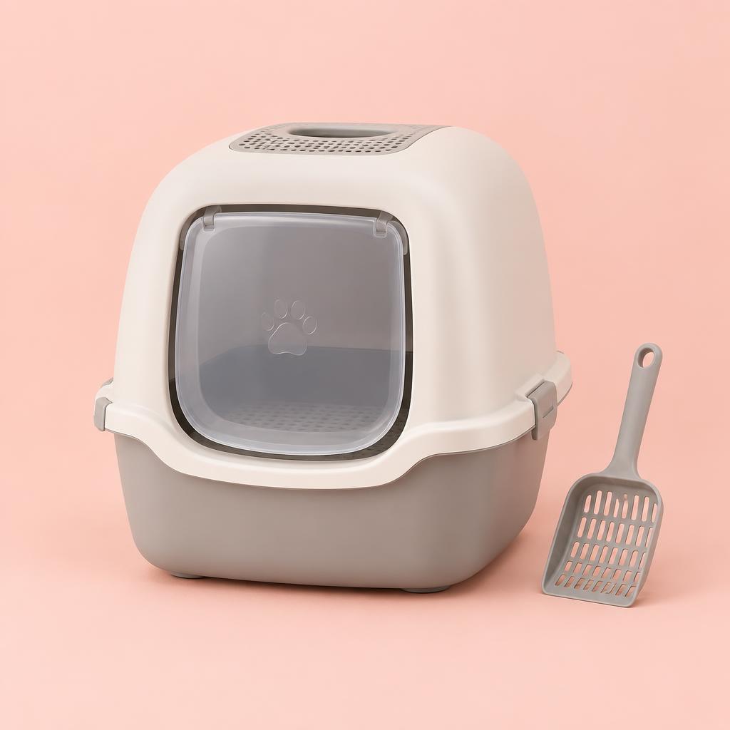 Enclosed Cat Litter Box with Scoop