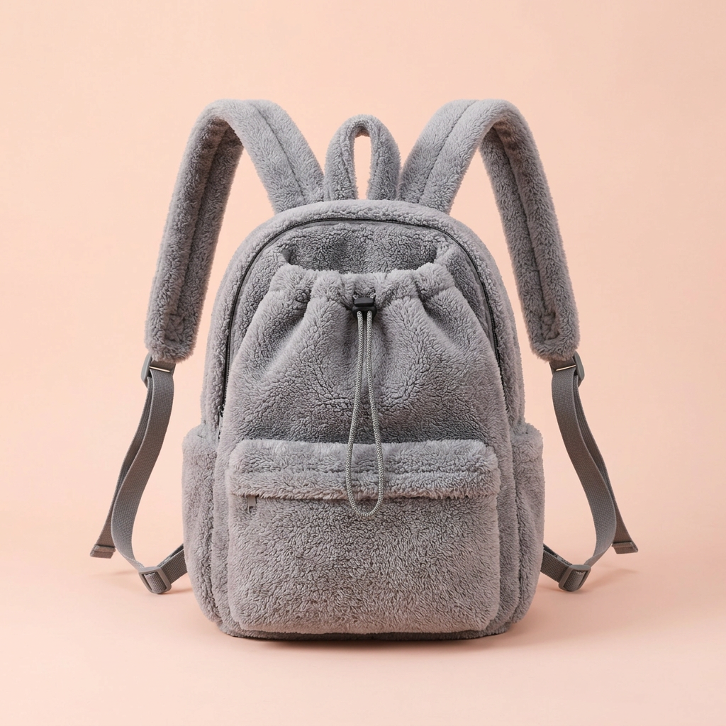 Plush pet backpack for dogs and cats
